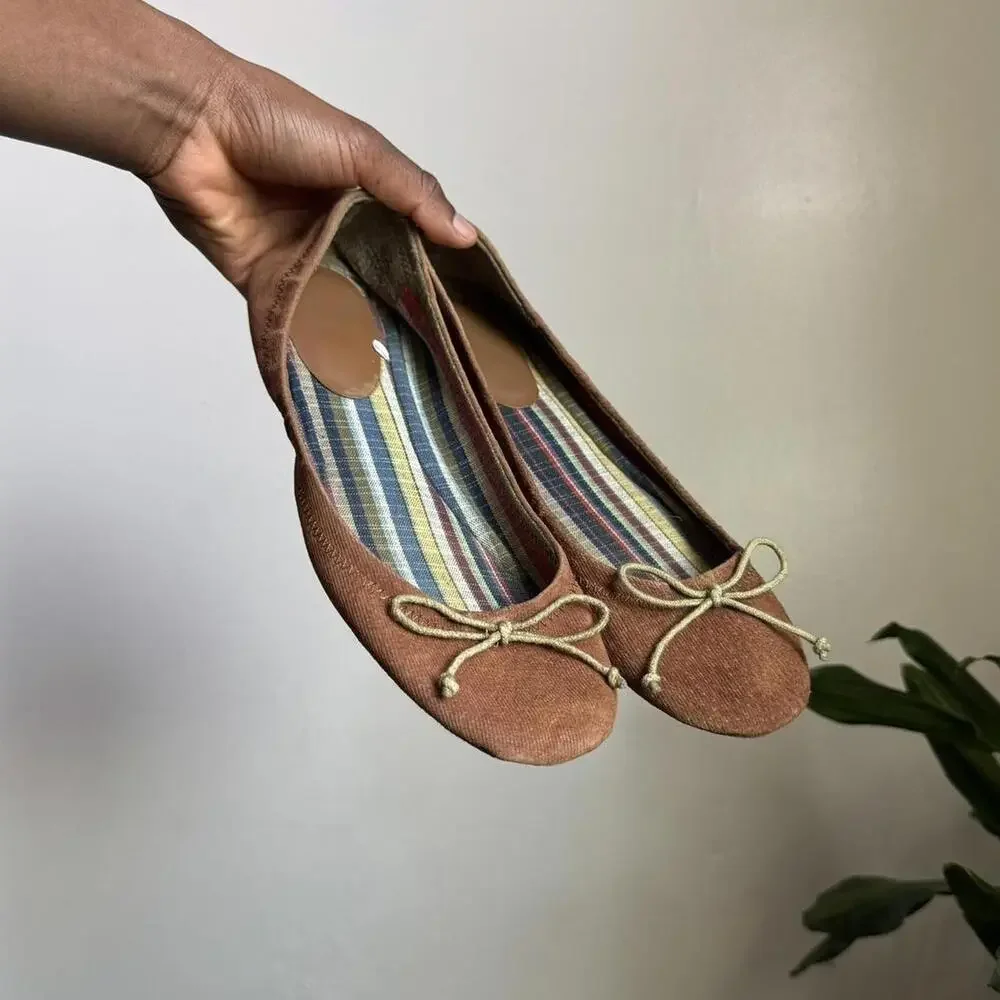 Vintage Ruff Hewn Earthy Corduroy Ballet Flats size‎ 9